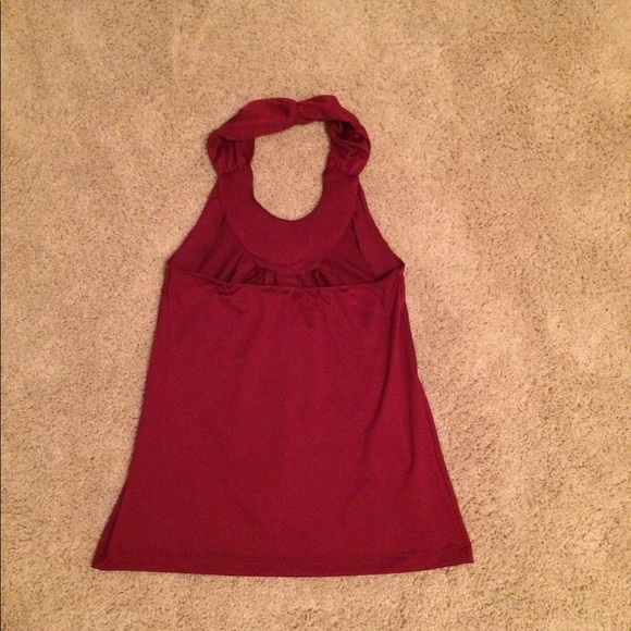 The Limited Deep Red Halter with Jeweled Neckline - Picture 7 of 8
